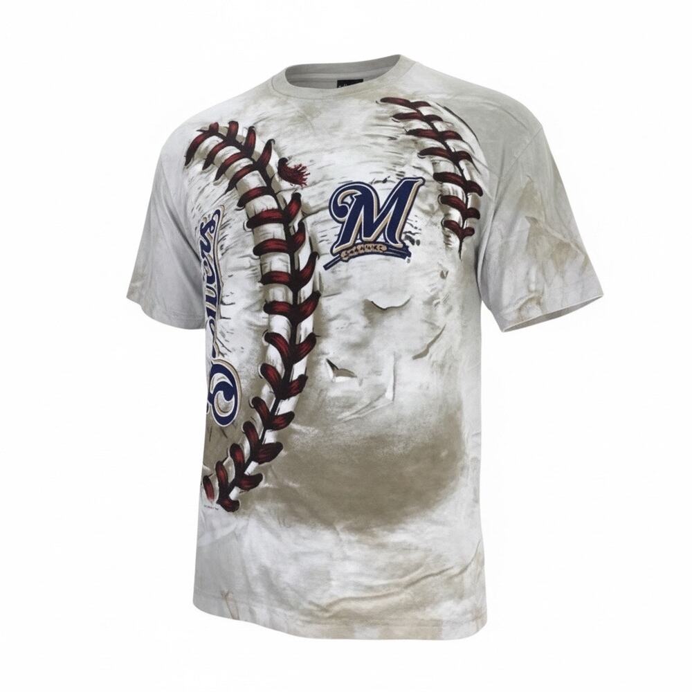 Liquid Blue Men's Milwaukee Brewers Graphic Tee Shirt Sz. Large Tall